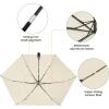 imageG4Free Travel Umbrella Ultralight UPF 50 UV Protection Compact Sun Umbrella Double Canopy Super Slim Small Portable Automatic Antibounce CloseBeige