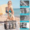 imageG4Free Waterproof Beach Tote Pool Bags for Women Large Capacity Tote Bag With Wet Compartment for Weekender TravelBlack