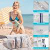 imageG4Free Waterproof Beach Tote Pool Bags for Women Large Capacity Tote Bag With Wet Compartment for Weekender TravelWhite
