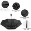 imageG4Free Windproof Travel Umbrellas for Rain Double Canopy Automatic Compact Umbrella with Strong Fiberglass Frame and Windproof CableBlack