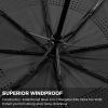imageG4Free Windproof Travel Umbrellas for Rain Double Canopy Automatic Compact Umbrella with Strong Fiberglass Frame and Windproof CableBlack
