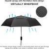 imageG4Free Windproof Travel Umbrellas for Rain Double Canopy Automatic Compact Umbrella with Strong Fiberglass Frame and Windproof CableBlack