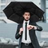 imageG4Free Windproof Travel Umbrellas for Rain Double Canopy Automatic Compact Umbrella with Strong Fiberglass Frame and Windproof CableBlack