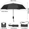 imageG4Free Windproof Travel Umbrellas for Rain Double Canopy Automatic Compact Umbrella with Strong Fiberglass Frame and Windproof CableBlack