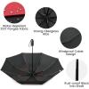 imageG4Free Windproof Travel Umbrellas for Rain Double Canopy Automatic Compact Umbrella with Strong Fiberglass Frame and Windproof CableBlackRed