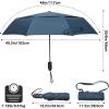 imageG4Free Windproof Travel Umbrellas for Rain Double Canopy Automatic Compact Umbrella with Strong Fiberglass Frame and Windproof CableNavy Blue