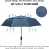 imageG4Free Windproof Travel Umbrellas for Rain Double Canopy Automatic Compact Umbrella with Strong Fiberglass Frame and Windproof CableNavy Blue