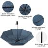 imageG4Free Windproof Travel Umbrellas for Rain Double Canopy Automatic Compact Umbrella with Strong Fiberglass Frame and Windproof CableNavy Blue