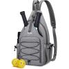 imageG4Free Pickleball Backpack Mens ampamp Womens Adjustable Crossbody Sling Bag Lightweight Paddle BagLight Grey