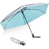 imageG4Free Travel Umbrella Ultralight UPF 50 UV Protection Compact Sun Umbrella Double Canopy Super Slim Small Portable Automatic Antibounce CloseLake Blue