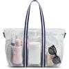 imageG4Free Waterproof Beach Tote Pool Bags for Women Large Capacity Tote Bag With Wet Compartment for Weekender TravelWhite