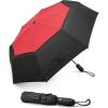imageG4Free Windproof Travel Umbrellas for Rain Double Canopy Automatic Compact Umbrella with Strong Fiberglass Frame and Windproof CableBlackRed