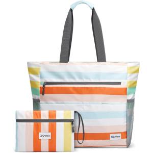 imageG4Free Beach Bag Waterproof Sandproof Beach Tote Bag Large Capacity Foldable for WomenRainbow