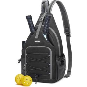 imageG4Free Pickleball Backpack Mens ampamp Womens Adjustable Crossbody Sling Bag Lightweight Paddle BagBlack