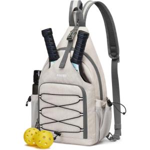 imageG4Free Pickleball Backpack Mens ampamp Womens Adjustable Crossbody Sling Bag Lightweight Paddle BagIvory