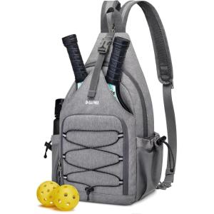 imageG4Free Pickleball Backpack Mens ampamp Womens Adjustable Crossbody Sling Bag Lightweight Paddle BagLight Grey