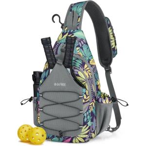 imageG4Free Pickleball Bag Crossbody Sling Bag for Men Women Pickleball Backpack Pickle Ball Paddle Bag Gifts for SportsBlue Leaf