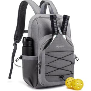 imageG4Free Pickleball Bag Pickleball Backpack for Women and Men Padel Bag Fits 2 to 4 Paddles Gifts for Pickleball LoversLightgrey