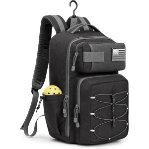 imagePickleball Backpack Fits 2 to 6 Paddles Large Pickleball Bag with Fence Hook for Men and Women Light GreyDark Grey