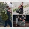 image3in1 Tactical Travel Duffle Bag for Men and Women Large 50L Military Duffle Weekender Bags Gym Backpack with Shoes Compartment and Wet Pocket BlackLight Grey