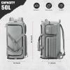 image3in1 Tactical Travel Duffle Bag for Men and Women Large 50L Military Duffle Weekender Bags Gym Backpack with Shoes Compartment and Wet Pocket BlackLight Grey