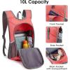 imageG4Free 10L Hiking Backpack Lightweight Small Hiking Daypack Small Outdoor Travel Foldable Shoulder BagLight Coral