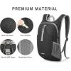imageG4Free 12L Hiking Backpack Lightweight Small Hiking Daypack for Outdoor Travel Mini Foldable Shoulder BagBlackpolyester
