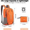 imageG4Free 24L Packable Hiking Backpack Lightweight Foldable Small Sport Travel Daypack Water Resistant for Women MenOrange