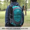 imageG4Free 35L Hiking Backpack Water Resistant Outdoor Sports Travel Daypack Lightweight with Rain Cover for Women Men Peacock GreenDark Blue