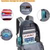 imageG4Free 35L Hiking Backpack Water Resistant Outdoor Sports Travel Daypack Lightweight with Rain Cover for Women Men Peacock GreenGrey  Blue