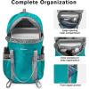 imageG4Free 35L Travel Daypack Waterproof Hiking Backpack for Camping Outdoor Sports Men Women Light GreyPeacock Blue
