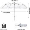 imageG4Free 42 Inch Clear Travel Umbrella Windproof Automatic Open and Close Transparent Foldable Compact Umbrella for Rain Wedding and Large Rain Use Clear Canopy for Women Menclear