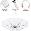 imageG4Free 42 Inch Clear Travel Umbrella Windproof Automatic Open and Close Transparent Foldable Compact Umbrella for Rain Wedding and Large Rain Use Clear Canopy for Women Menclear