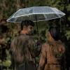 imageG4Free 42 Inch Clear Travel Umbrella Windproof Automatic Open and Close Transparent Foldable Compact Umbrella for Rain Wedding and Large Rain Use Clear Canopy for Women Menclear