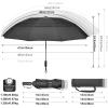 imageG4Free 42465462 Inch Large Golf Umbrella Compact Reverse Travel Umbrella 10 Ribs Windproof for Rain Double Canopy Automatic Open CloseBlack