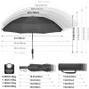 imageG4Free 42465462 Inch Large Golf Umbrella Compact Reverse Travel Umbrella 10 Ribs Windproof for Rain Double Canopy Automatic Open CloseBlack