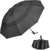 imageG4Free 42465462 Inch Large Golf Umbrella Compact Reverse Travel Umbrella 10 Ribs Windproof for Rain Double Canopy Automatic Open CloseBlack
