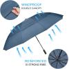imageG4Free 42465462 Inch Large Golf Umbrella Compact Reverse Travel Umbrella 10 Ribs Windproof for Rain Double Canopy Automatic Open CloseBlue