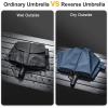 imageG4Free 42465462 Inch Large Golf Umbrella Compact Reverse Travel Umbrella 10 Ribs Windproof for Rain Double Canopy Automatic Open CloseBlue