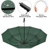 imageG4Free 42465462 Inch Large Golf Umbrella Compact Reverse Travel Umbrella 10 Ribs Windproof for Rain Double Canopy Automatic Open CloseDark Green