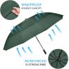 imageG4Free 42465462 Inch Large Golf Umbrella Compact Reverse Travel Umbrella 10 Ribs Windproof for Rain Double Canopy Automatic Open CloseDark Green