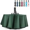 imageG4Free 42465462 Inch Large Golf Umbrella Compact Reverse Travel Umbrella 10 Ribs Windproof for Rain Double Canopy Automatic Open CloseDark Green