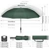 imageG4Free 42465462 Inch Large Golf Umbrella Compact Reverse Travel Umbrella 10 Ribs Windproof for Rain Double Canopy Automatic Open CloseDark Green