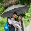 imageG4Free 42465462 Inch Large Golf Umbrella Compact Reverse Travel Umbrella 10 Ribs Windproof for Rain Double Canopy Automatic Open CloseGrey