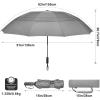 imageG4Free 42465462 Inch Large Golf Umbrella Compact Reverse Travel Umbrella 10 Ribs Windproof for Rain Double Canopy Automatic Open CloseGrey