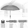 imageG4Free 42465462 Inch Large Golf Umbrella Compact Reverse Travel Umbrella 10 Ribs Windproof for Rain Double Canopy Automatic Open CloseGrey