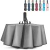 imageG4Free 42465462 Inch Large Golf Umbrella Compact Reverse Travel Umbrella 10 Ribs Windproof for Rain Double Canopy Automatic Open CloseGrey