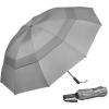 imageG4Free 42465462 Inch Large Golf Umbrella Compact Reverse Travel Umbrella 10 Ribs Windproof for Rain Double Canopy Automatic Open CloseGrey
