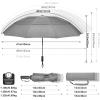 imageG4Free 42465462 Inch Large Golf Umbrella Compact Reverse Travel Umbrella 10 Ribs Windproof for Rain Double Canopy Automatic Open CloseGrey