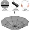 imageG4Free 42465462 Inch Large Golf Umbrella Compact Reverse Travel Umbrella 10 Ribs Windproof for Rain Double Canopy Automatic Open CloseGrey